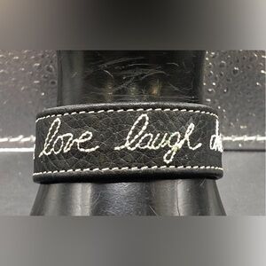 Brighton Bracelet Black Leather Live Love Laugh Dream 7-8"